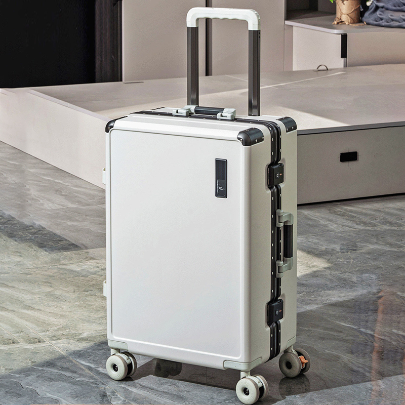 Aluminum Frame Carry On Luggage - Thickened PC Aluminum-Frame Travel Luggage with