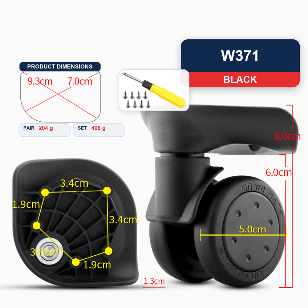 Silent Replacement Luggage Wheels - Replacement Luggage Wheel For Paul Frank