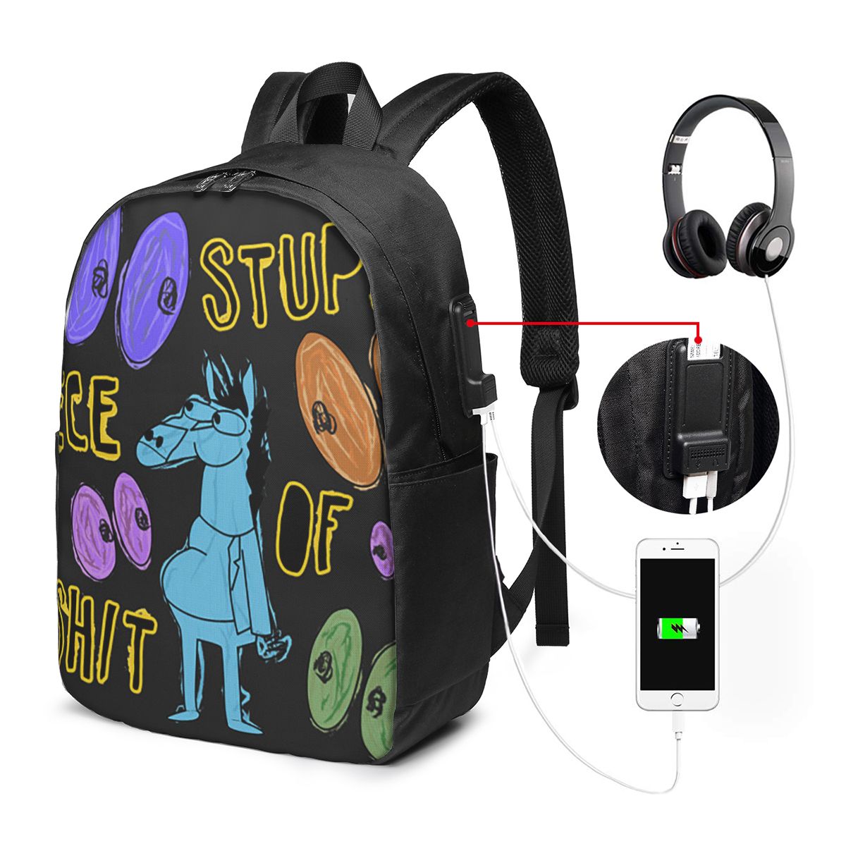 Cartoon Bojack Horseman Stupid - огляд і ціна Backpacks